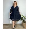 Šaty elegantní s krajkou dlouhý rukáv dámské nadrozměr (54/56/58 ONE SIZE) ITALSKá MóDA IM424TOSKANA/DUR