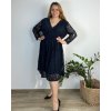 Šaty elegantní s krajkou dlouhý rukáv dámské nadrozměr (54/56/58 ONE SIZE) ITALSKá MóDA IM424TOSKANA/DUR