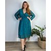Šaty elegantní s krajkou dlouhý rukáv dámské nadrozměr (54/56/58 ONE SIZE) ITALSKá MóDA IM424TOSKANA/DUR