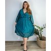Šaty elegantní s krajkou dlouhý rukáv dámské nadrozměr (54/56/58 ONE SIZE) ITALSKá MóDA IM424TOSKANA/DUR