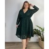 Šaty elegantní s krajkou dlouhý rukáv dámské nadrozměr (54/56/58 ONE SIZE) ITALSKá MóDA IM424TOSKANA/DUR