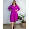 Šaty elegantní s krajkou dlouhý rukáv dámské nadrozměr (54/56/58 ONE SIZE) ITALSKá MóDA IM424TOSKANA/DUR