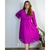 Šaty elegantní s krajkou dlouhý rukáv dámské nadrozměr (54/56/58 ONE SIZE) ITALSKá MóDA IM424TOSKANA/DUR