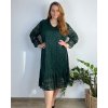 Šaty elegantní s krajkou dlouhý rukáv dámské nadrozměr (54/56/58 ONE SIZE) ITALSKá MóDA IM424MENDY/DUR