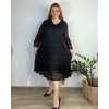 Šaty elegantní s krajkou dlouhý rukáv dámské nadrozměr (54/56/58 ONE SIZE) ITALSKá MóDA IM424MENDY/DUR
