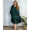 Šaty elegantní s krajkou dlouhý rukáv dámské nadrozměr (54/56/58 ONE SIZE) ITALSKá MóDA IM424MENDY/DUR (Velikost 56/58, Barva Černá)