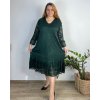Šaty elegantní s krajkou dlouhý rukáv dámské nadrozměr (54/56/58 ONE SIZE) ITALSKá MóDA IM424MENDY/DUR