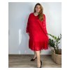 Šaty elegantní s krajkou dlouhý rukáv dámské nadrozměr (54/56/58 ONE SIZE) ITALSKá MóDA IM424MENDY/DUR