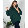 Mikina oversize s kapucí dlouhý rukáv dámská nadrozměr (54/56/58 ONE SIZE) ITALSKÁ MÓDA IMD23676/DR (Velikost 56/58, Barva Černá)