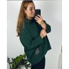 Mikina oversize s kapucí dlouhý rukáv dámská nadrozměr (54/56/58 ONE SIZE) ITALSKÁ MÓDA IMD23676/DR (Velikost 56/58, Barva Černá)