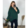 Mikina oversize s kapucí dlouhý rukáv dámská nadrozměr (54/56/58 ONE SIZE) ITALSKÁ MÓDA IMD23676/DR (Velikost 56/58, Barva Černá)