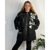 Kabát teplý s kapucí dlouhý rukáv dámský nadrozměr (54/56/58 ONE SIZE) ITALSKÁ MÓDA IMSM24NUMBER/DR (Velikost 56/58, Barva Černá)