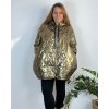 Bunda prošívaný dlouhý rukáv dámská nadrozměr (54/56/58 ONE SIZE) ITALSKÁ MÓDA IMWT24NANO/DR (Velikost 56/58, Barva zlatá)