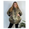 Bunda prošívaný dlouhý rukáv dámská nadrozměr (54/56/58 ONE SIZE) ITALSKÁ MÓDA IMWT24NANO/DR (Velikost 56/58, Barva zlatá)