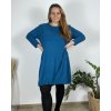 Šaty teplé  dlouhý rukáv dámské nadrozměr (54/56/58 ONE SIZE) ITALSKá MóDA IM424536/DR (Velikost 56/58, Barva Černá)