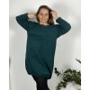 Šaty teplé  dlouhý rukáv dámské nadrozměr (54/56/58 ONE SIZE) ITALSKá MóDA IM424536/DR (Velikost 56/58, Barva Černá)