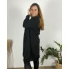 Šaty teplé  dlouhý rukáv dámské nadrozměr (54/56/58 ONE SIZE) ITALSKá MóDA IM424536/DR (Velikost 56/58, Barva Černá)