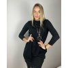 Šaty s přívěskem dlouhý  rukáv dámské (S/M/L ONE SIZE) ITALSKÁ MÓDA IMM24NECKLES/DR (Velikost S/M, Barva béžová krémová)