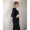 Šaty s přívěskem dlouhý  rukáv dámské (S/M/L ONE SIZE) ITALSKÁ MÓDA IMM24NECKLES/DR (Velikost S/M, Barva béžová krémová)