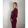 Šaty s přívěskem dlouhý  rukáv dámské (S/M/L ONE SIZE) ITALSKÁ MÓDA IMM24NECKLES/DR (Velikost S/M, Barva béžová krémová)