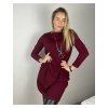 Šaty s přívěskem dlouhý  rukáv dámské (S/M/L ONE SIZE) ITALSKÁ MÓDA IMM24NECKLES/DR (Velikost S/M, Barva béžová krémová)