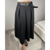 Sukně dlouhá s páskem dámská (S/M/L ONE SIZE) ITALSKÁ MÓDA IMM24M7755-1/DR (Velikost S/M, Barva Černá)
