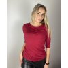 Tričko klasik 3/4 krátký rukáv dámské (S/M/L ONE SIZE) ITALSKá MóDA IM524KLASIK/DR (Velikost S/M, Barva vínová)
