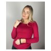 Svetr úpletový dlouhý rukáv dámský (S/M/L ONE SIZE) ITALSKá MóDA EXTRA ME IMM24JM5810-8/DR (Velikost S/M, Barva vínová)