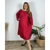 Šaty carmen s kamínky dlouhý rukáv dámský nadrozměr (54/56/58 onesize) italská móda  IMWMY24CARMENITA/DR