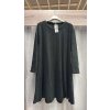 Šaty elegantní třpytivé dlouhý rukáv dámské nadrozměr (54/56/58 ONE SIZE) ITALSKá MóDA IM424LEILA/DR (Velikost 56/58, Barva Černá)