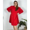 Šaty elegantní třpytivé dlouhý rukáv dámské nadrozměr (54/56/58 ONE SIZE) ITALSKá MóDA IM424LEILA/DR (Velikost 56/58, Barva Černá)