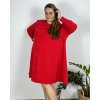Šaty elegantní třpytivé dlouhý rukáv dámské nadrozměr (54/56/58 ONE SIZE) ITALSKá MóDA IM424LEILA/DR (Velikost 56/58, Barva Černá)