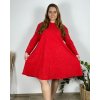 Šaty elegantní třpytivé dlouhý rukáv dámské nadrozměr (54/56/58 ONE SIZE) ITALSKá MóDA IM424LEILA/DR (Velikost 56/58, Barva Černá)