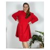 Šaty elegantní třpytivé dlouhý rukáv dámské nadrozměr (54/56/58 ONE SIZE) ITALSKá MóDA IM424LEILA/DR (Velikost 56/58, Barva Černá)