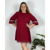 Šaty elegantní 3/4 rukáv dámské nadrozměr (48/50/52 ONE SIZE) ITALSKÁ MÓDA IMSM2439424/DR (Velikost 48/50, Barva Černá)