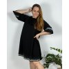 Šaty elegantní 3/4 rukáv dámské nadrozměr (48/50/52 ONE SIZE) ITALSKÁ MÓDA IMSM2439424/DR (Velikost 48/50, Barva Černá)