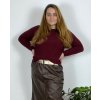 Svetr dlouhý rukáv dámské nadrozměr (48/50/52 ONE SIZE) ITALSKÁ MÓDA IMWCC24KRISTY/DR (Velikost 48/50, Barva červená)