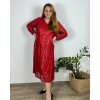 Šaty elegantní flitrované douhý rukáv dámské nadrozměr (54/56/58 ONE SIZE) ITALSKÁ MÓDA IMWT24STAR/DR (Velikost 54/56, Barva Černá)