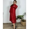 Šaty elegantní flitrované douhý rukáv dámské nadrozměr (54/56/58 ONE SIZE) ITALSKÁ MÓDA IMWT24STAR/DR (Velikost 54/56, Barva Černá)