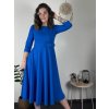 Šaty elegantní s páskem dlouhý rukáv dámské (S/M/L ONE SIZE) ITALSKÁ MÓDA IM424802 (Velikost S/M/L, Barva Černá)