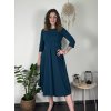 Šaty elegantní s páskem dlouhý rukáv dámské (S/M/L ONE SIZE) ITALSKÁ MÓDA IM424802 (Velikost S/M/L, Barva Černá)