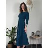 Šaty elegantní s páskem dlouhý rukáv dámské (S/M/L ONE SIZE) ITALSKÁ MÓDA IM424802 (Velikost S/M/L, Barva Černá)