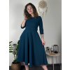 Šaty elegantní s páskem dlouhý rukáv dámské (S/M/L ONE SIZE) ITALSKÁ MÓDA IM424802 (Velikost S/M/L, Barva Černá)