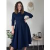 Šaty elegantní s páskem dlouhý rukáv dámské (S/M/L ONE SIZE) ITALSKÁ MÓDA IM424802 (Velikost S/M/L, Barva Černá)