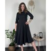 Šaty elegantní s páskem dlouhý rukáv dámské (S/M/L ONE SIZE) ITALSKÁ MÓDA IM424802 (Velikost S/M/L, Barva Černá)