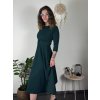 Šaty elegantní s páskem dlouhý rukáv dámské (S/M/L ONE SIZE) ITALSKÁ MÓDA IM424802 (Velikost S/M/L, Barva Černá)