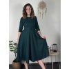 Šaty elegantní s páskem dlouhý rukáv dámské (S/M/L ONE SIZE) ITALSKÁ MÓDA IM424802 (Velikost S/M/L, Barva Černá)