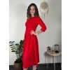 Šaty elegantní s páskem dlouhý rukáv dámské (S/M/L ONE SIZE) ITALSKÁ MÓDA IM424802 (Velikost S/M/L, Barva Černá)
