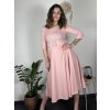 Šaty elegantní s páskem dlouhý rukáv dámské (S/M/L ONE SIZE) ITALSKÁ MÓDA IM424802 (Velikost S/M/L, Barva Černá)