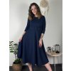 Šaty elegantní s páskem dlouhý rukáv dámské (S/M/L ONE SIZE) ITALSKÁ MÓDA IM424802 (Velikost S/M/L, Barva Černá)